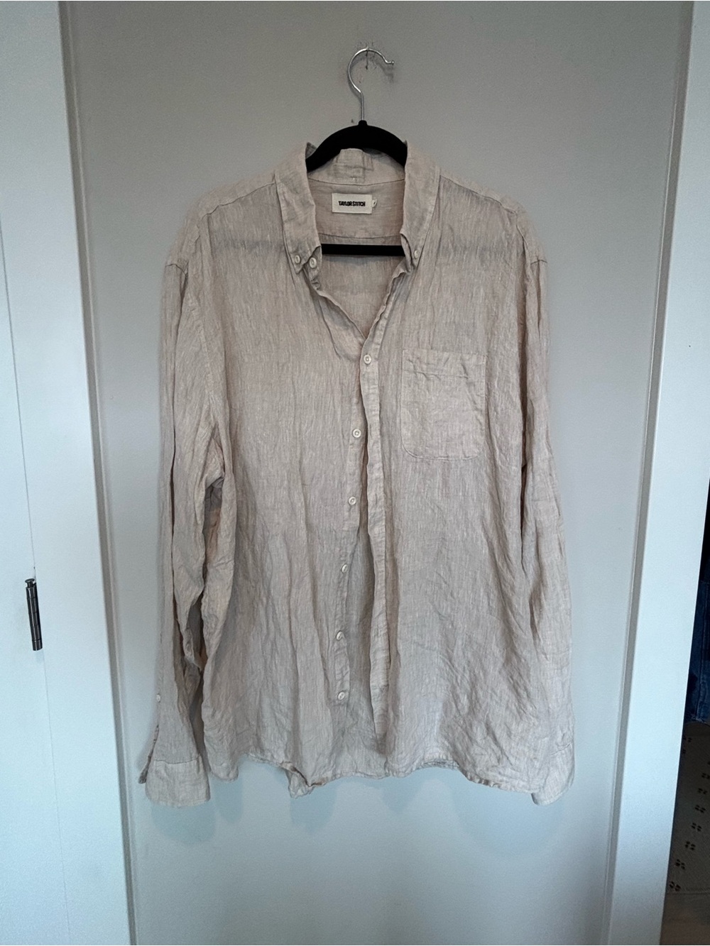 Taylor Stitch Natural Beige Linen Button-Down Shirt